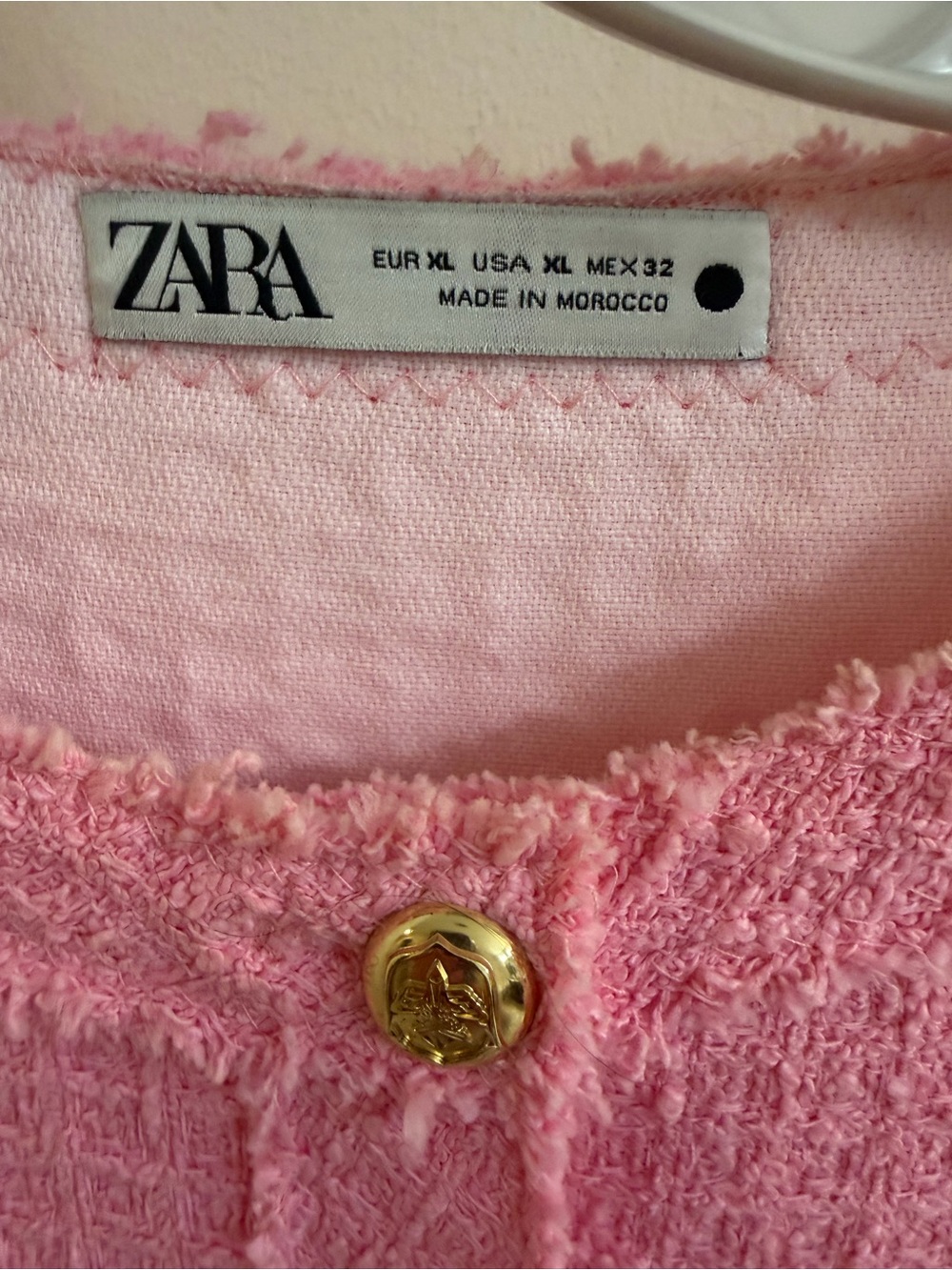 Zara Pink Tweed Short-Sleeve Mini Dress, size xl - Picture 7 of 7